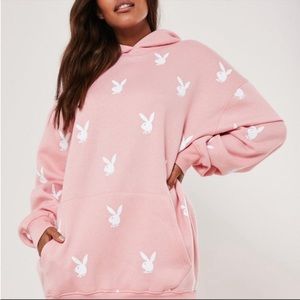 Playboy Missguided oversized hoodie dress